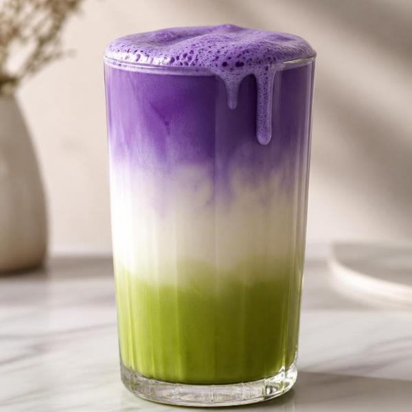 Purple matcha latte