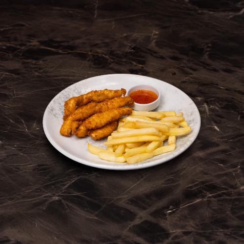Cajun chicken fingers with fries