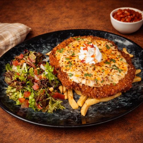 CHEDDAR VOLCANO SCHNITZEL