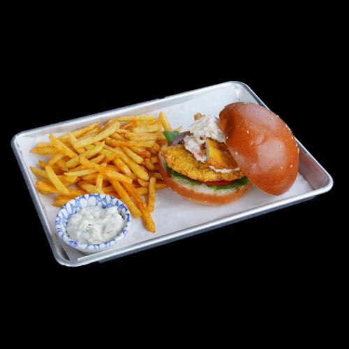 Crispy chicken burger