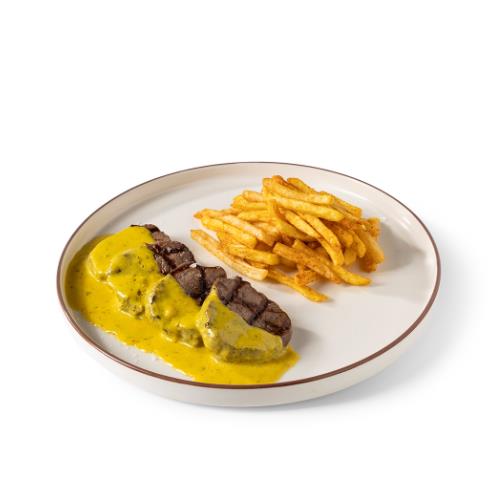 Café de Paris Beef Tenderloin Slices with Pan-Fried Potatoes