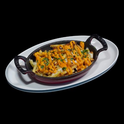 Cheddar sauce and cheese potato tava