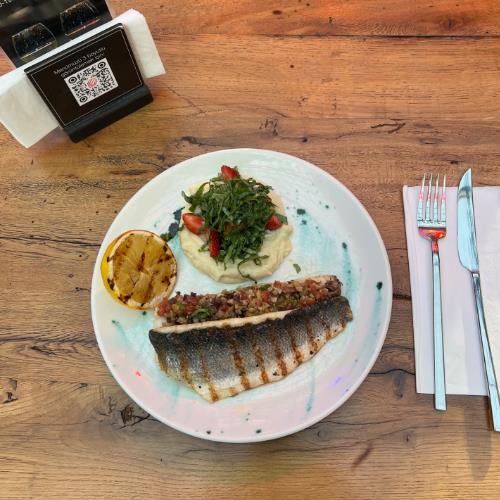 Grilled sea bass