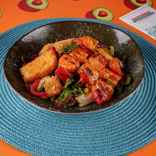 Halloumi Cheese Grilled Prawns Salad