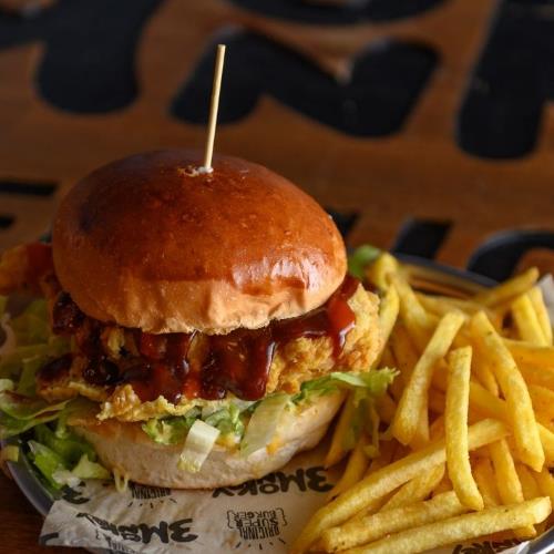 Hot 'n Honey BBQ chicken burger