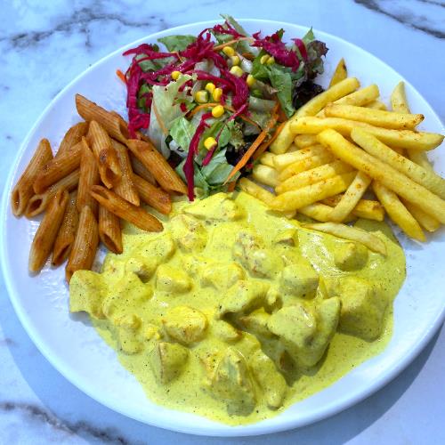 Chicken with curry sauce