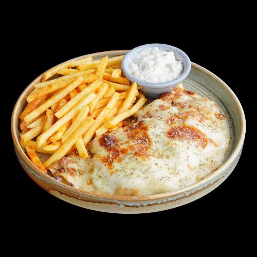 Chicken and mushroom crêpe
