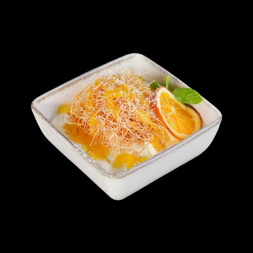 Marley with crispy kadayif and orange sauce