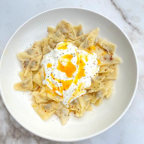 Homemade Turkish manti