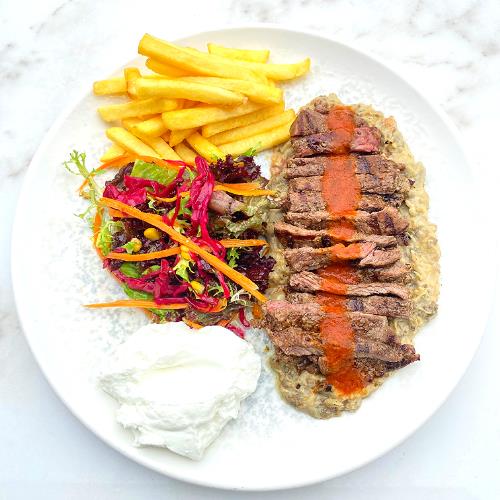 Beef külbastı with beğendi