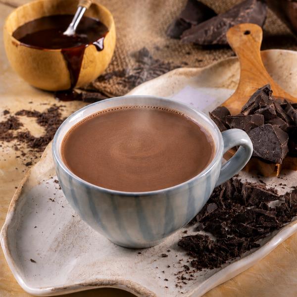 Hot chocolate with a cookie