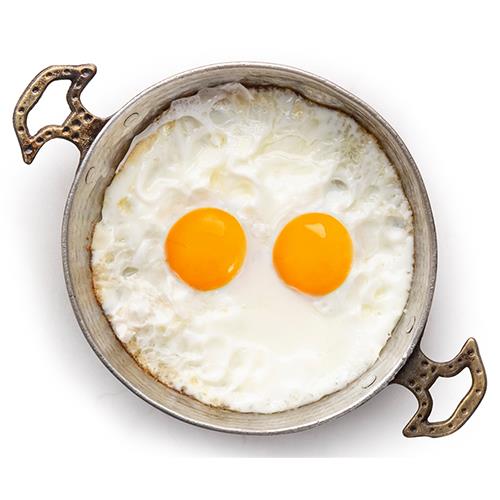 Plain Eggs Cooked in Butter in a Skillet