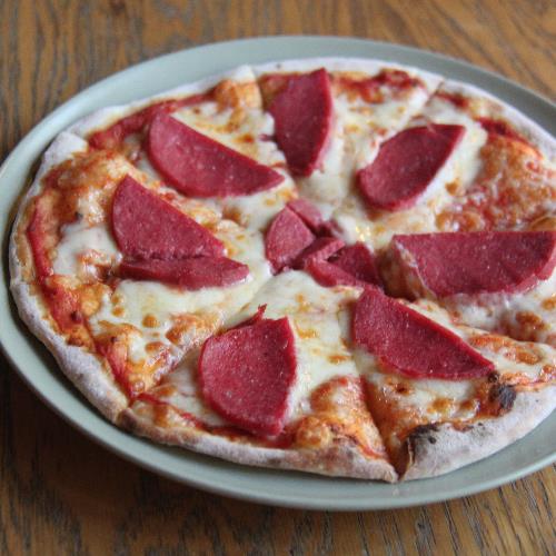 With salami Pizza