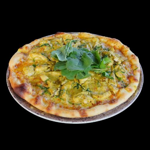 Curry chicken pizza