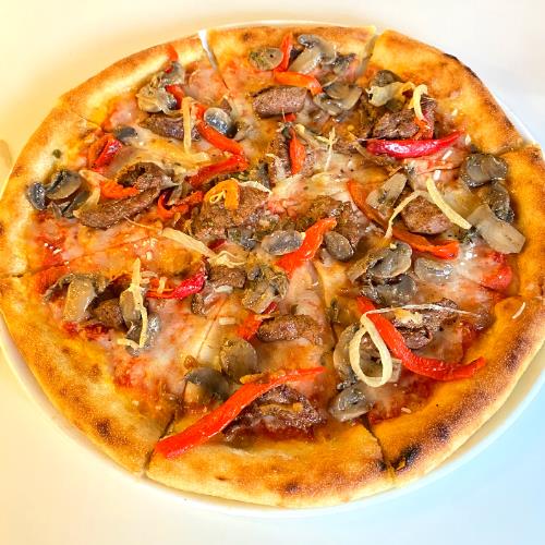 steak pizza