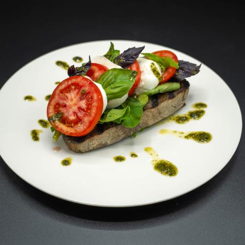 Bread Topped Mozzarella Caprese