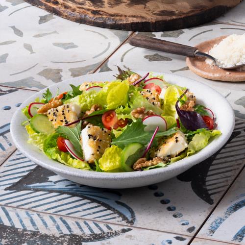 Fried Ezine Cheese Mediterranean Salad