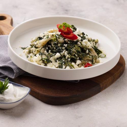 Spinach and Tulum Cheese Finger-Shaped Mantı