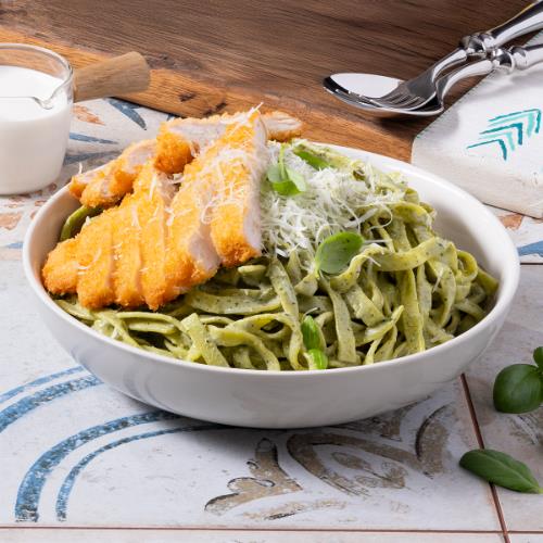 Creamy Basil Tagliatelle