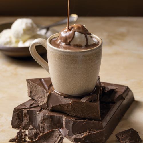 Hot chocolate with ice cream
