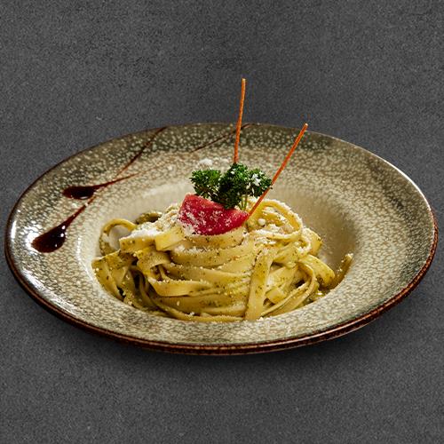 Tagliatelle with pesto sauce