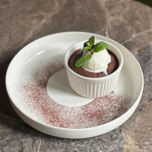 With ice cream Soufflé
