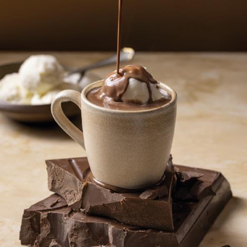 Hot chocolate with ice cream