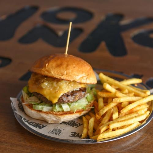 Roasted eggplant burger