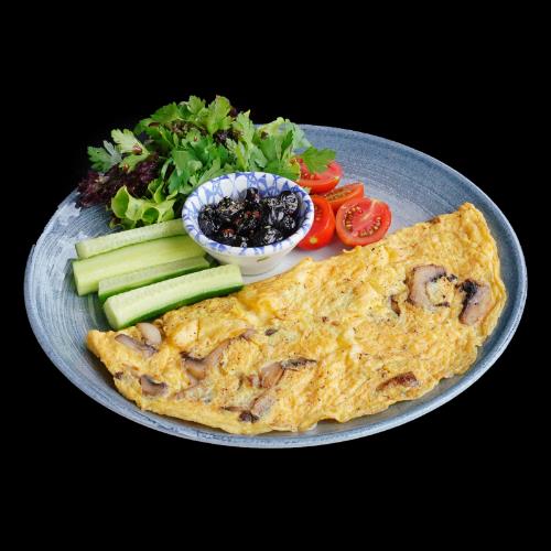 Mushroom and kaşar cheese omelette