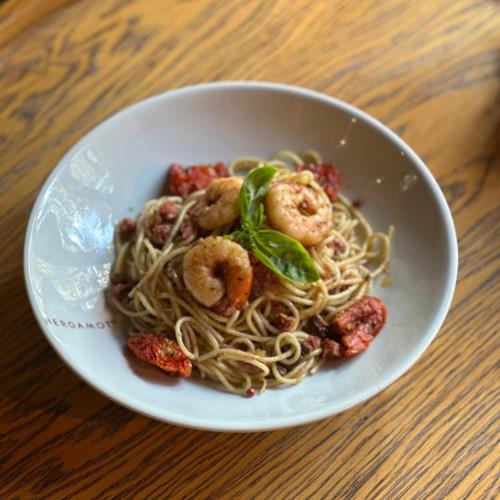 PESTO Sauce Prawn Spaghetti