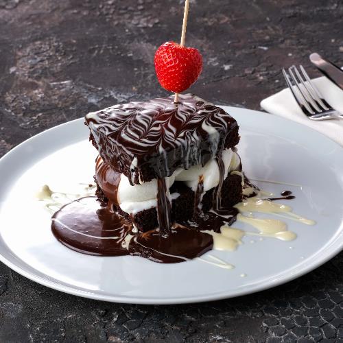 Homemade Chocolate Molten Cake, Served with Vanilla Ice Cream