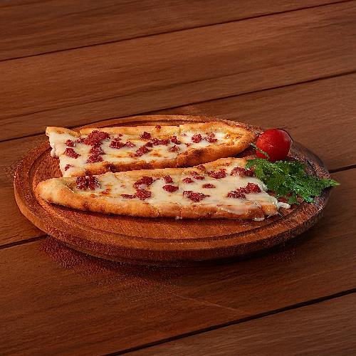 Pide with sucuk and kaşar cheese