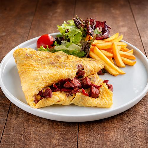 Omelet with Pastırma and Sucuk