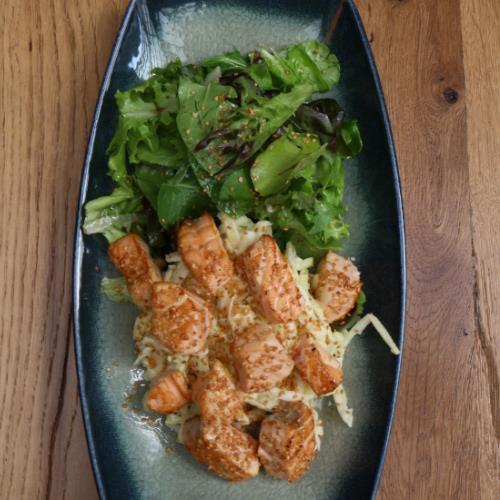 Honey Mustard Salmon Cubes