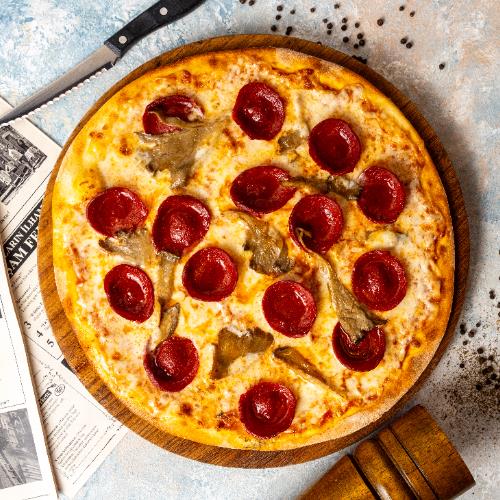 Oyster Mushroom and Pepperoni Pizza