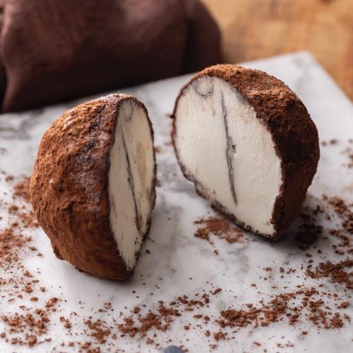 Cocoa ice cream tartufo